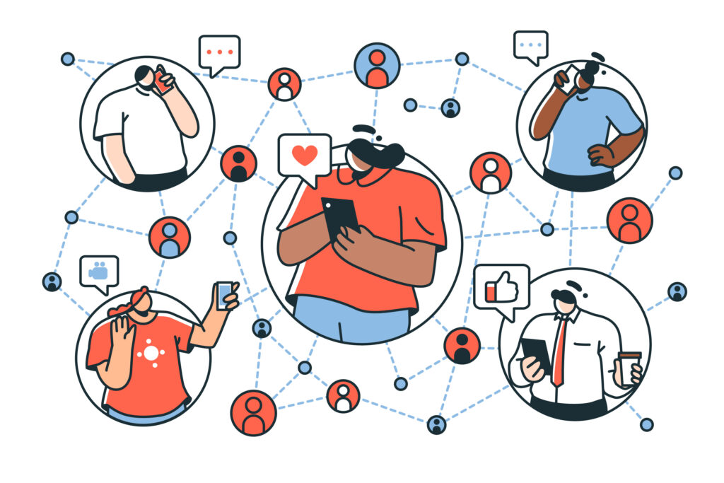 People across the globe are connected via social media liking and commenting each other post