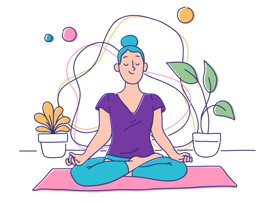 Lady meditatiing
