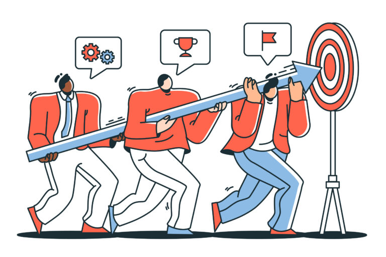 As a team people achieve the mission by hitting the target