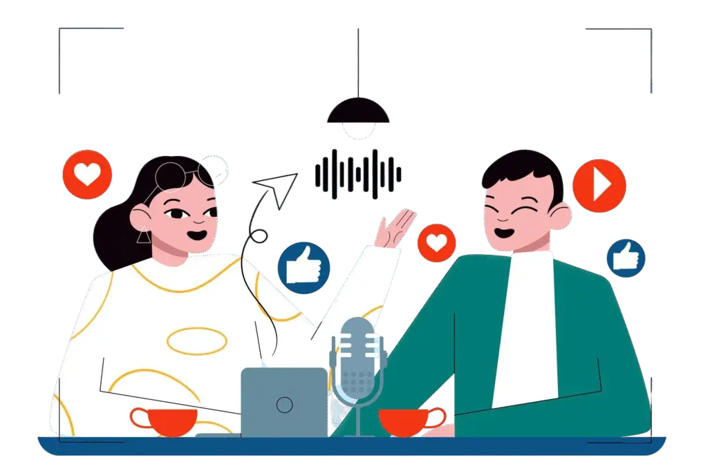 people recording-podcast illustrated pic