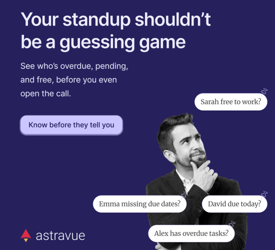 Image of a scrum master wondering on who is working on what